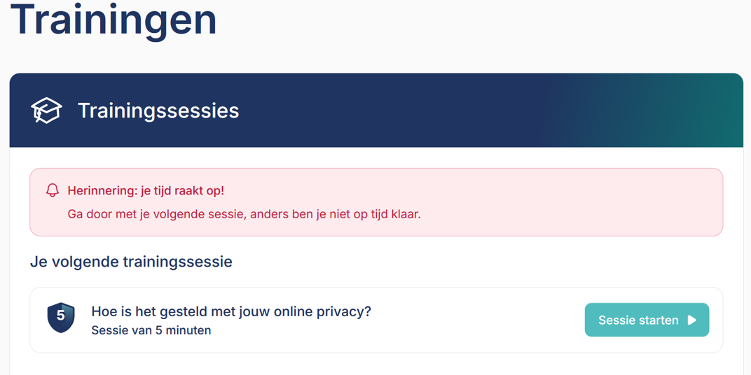 Training afbeelding website